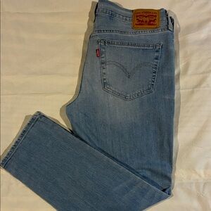 Levi’s Slim Straight Light Blue Distressed Jean-Boyfriend Copain
